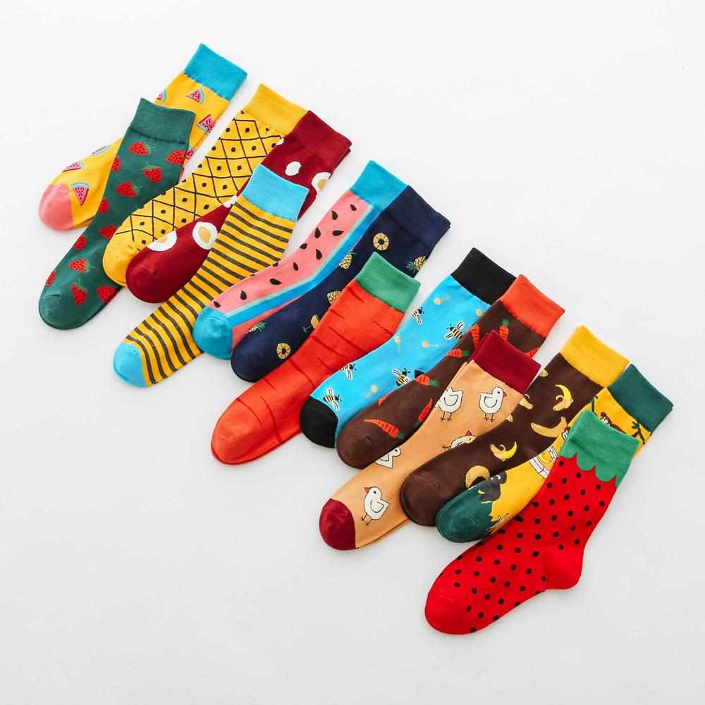 Fruit tube women's socks Jacquard cartoon women's socks