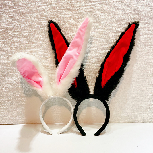 Cute Cartoon Plush Long Rabbit Ears Hair Hoop Female Online Influencer Face Wash Hair Band