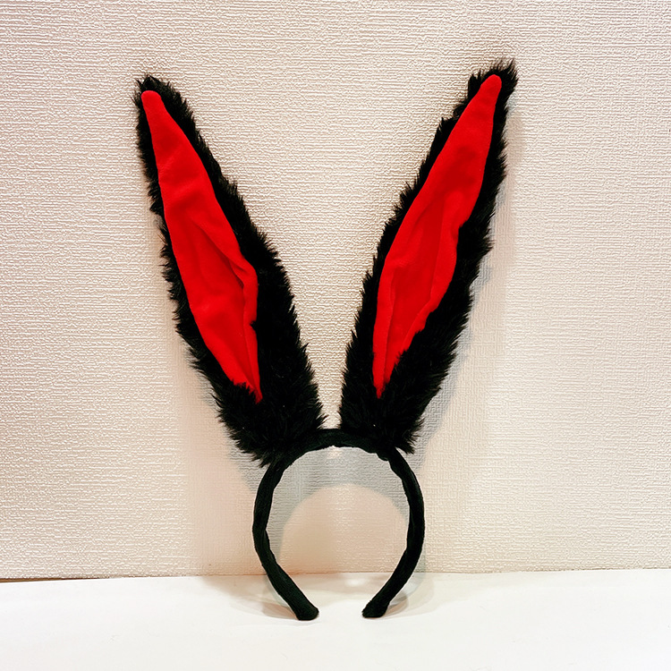 Cute Cartoon Plush Long Rabbit Ears Hair Hoop Female Online Influencer Face Wash Hair Band