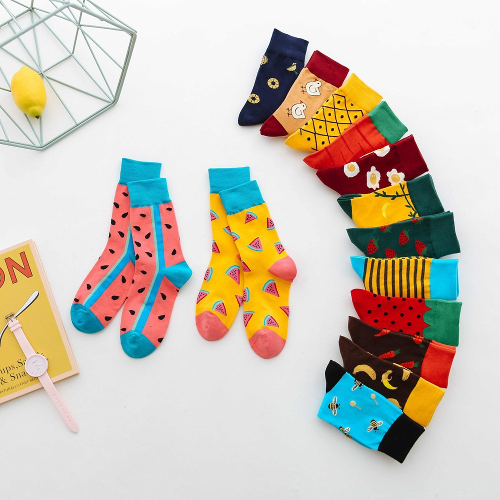 Fruit tube women's socks Jacquard cartoon women's socks