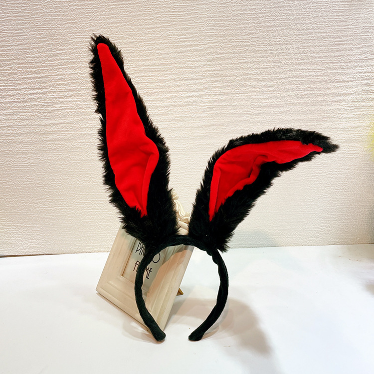 Cute Cartoon Plush Long Rabbit Ears Hair Hoop Female Online Influencer Face Wash Hair Band