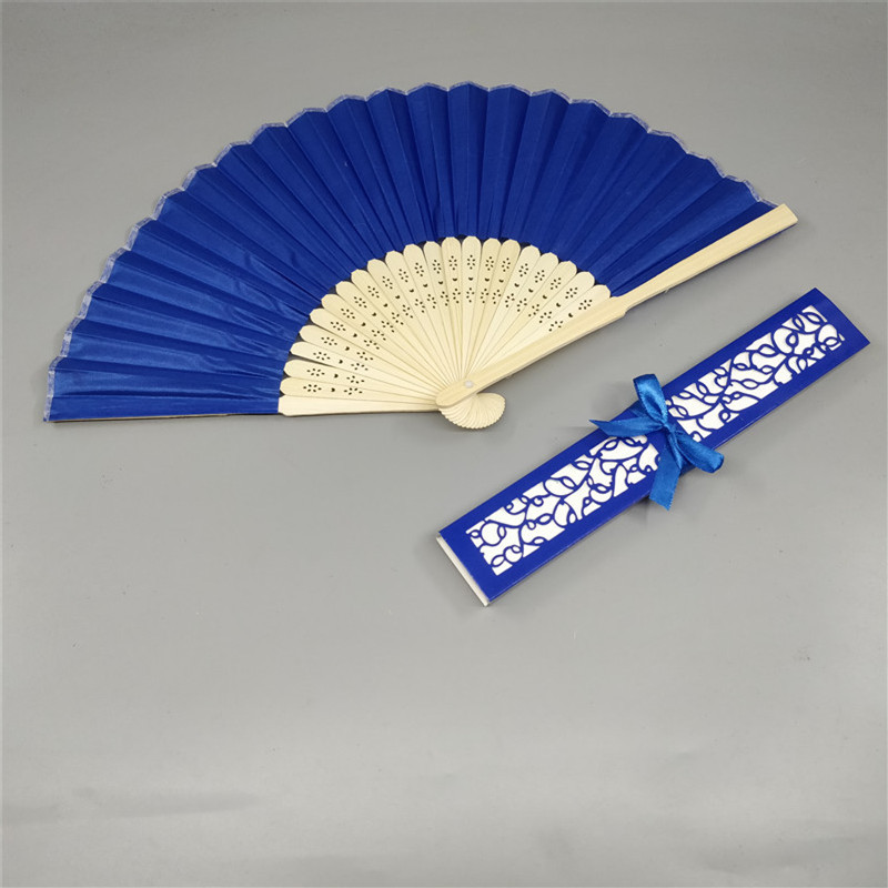 6 Inch Cloth Face Small Fan Multi Color Box Wedding Companion Gift Invitation Souvenir