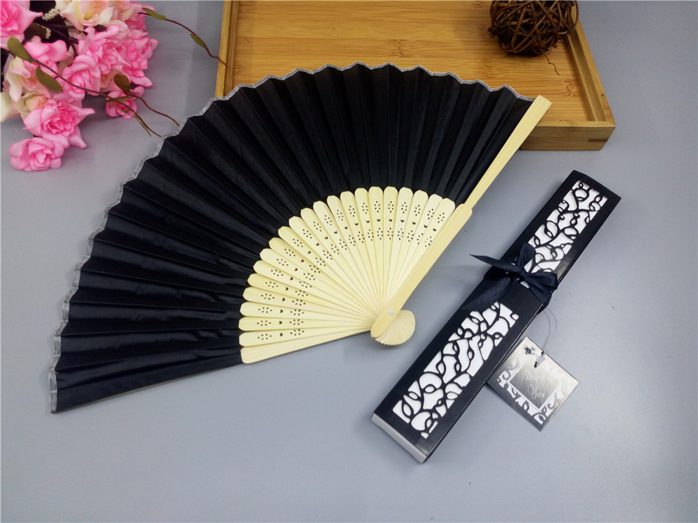 6 Inch Cloth Face Small Fan Multi Color Box Wedding Companion Gift Invitation Souvenir