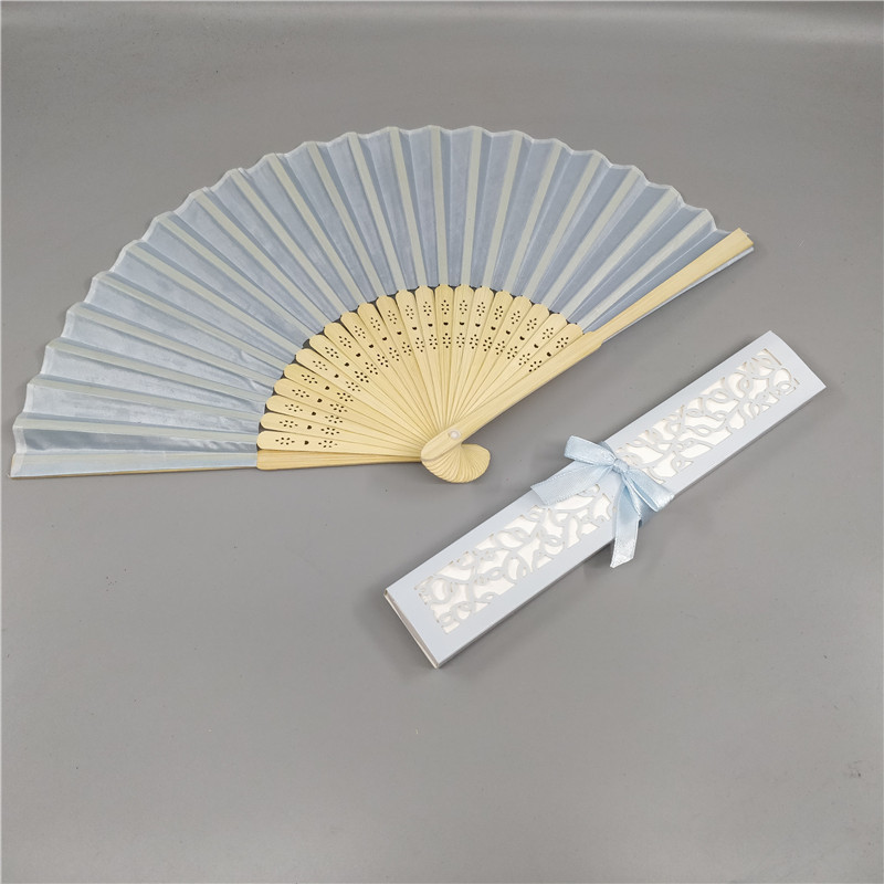 6 Inch Cloth Face Small Fan Multi Color Box Wedding Companion Gift Invitation Souvenir