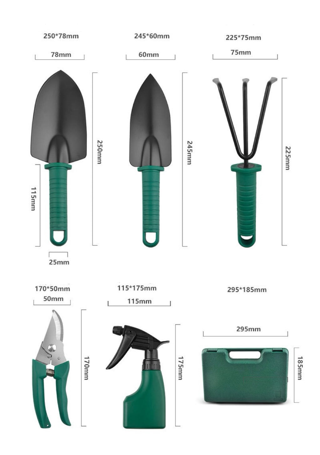 Gardening planting tool set