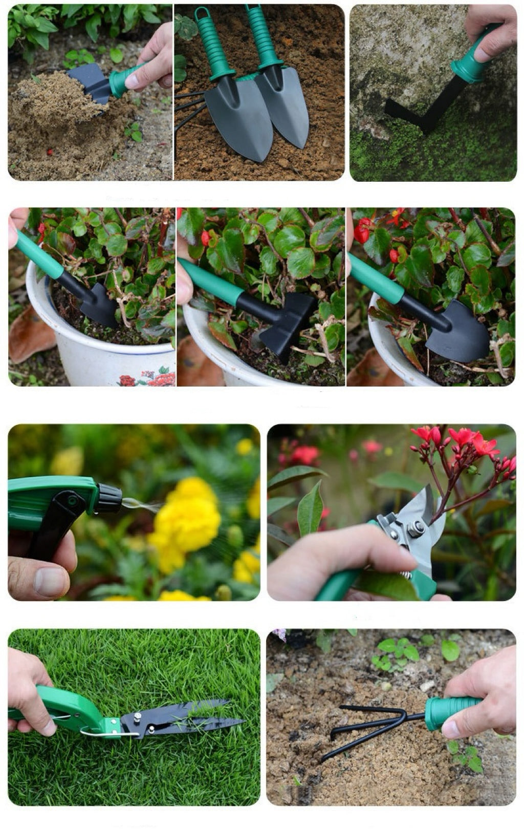 Gardening planting tool set