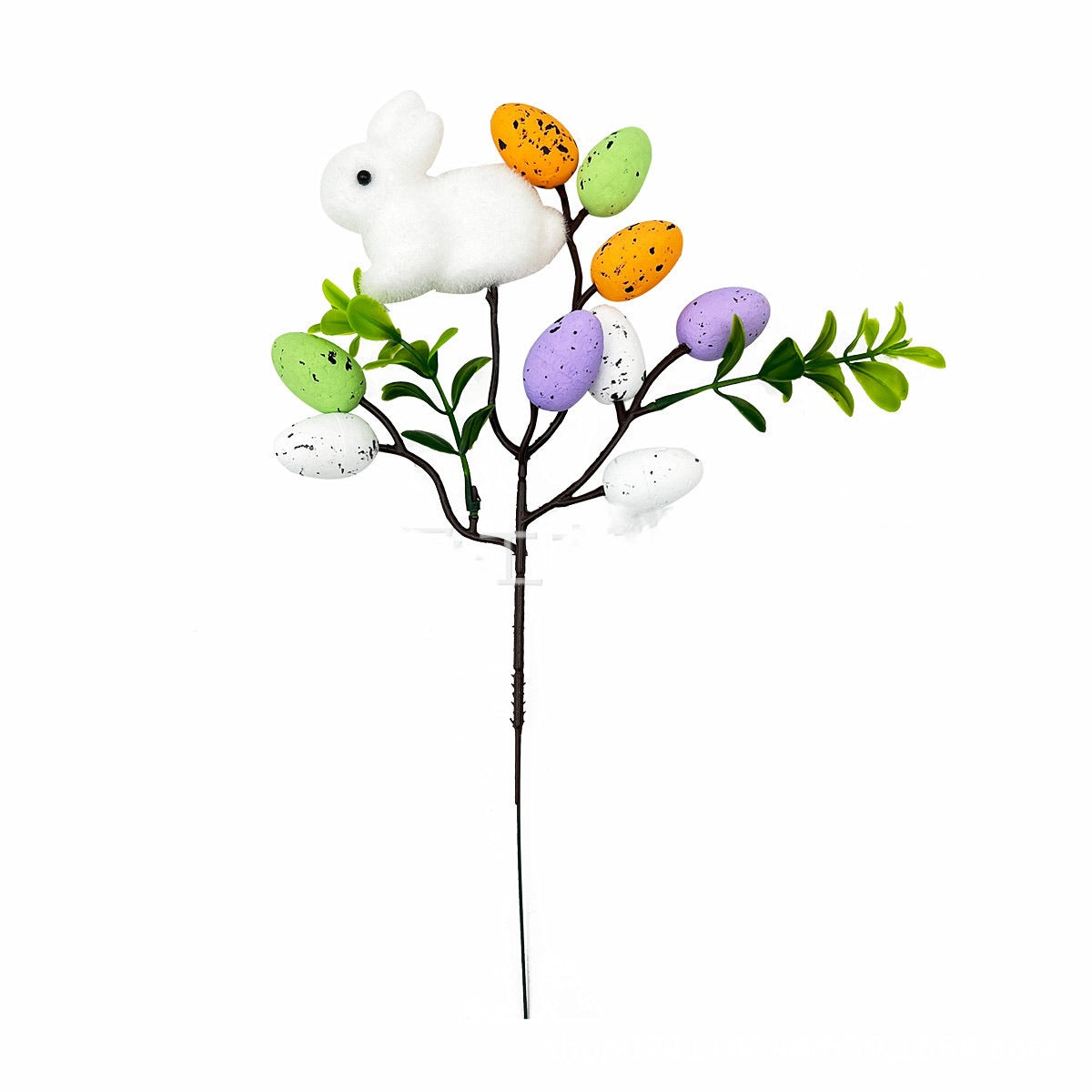 Easter egg rabbit cuttings foam spot egg flocking rabbit flowers festival party decoration plug-in