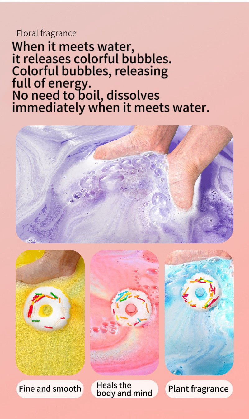 Sweet donut bath salt ball soaking ball moisturizing and oil controlling