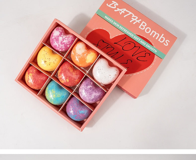 9 Love Box Bath Salt Balls Mother's Day Gift Box Bath Balls